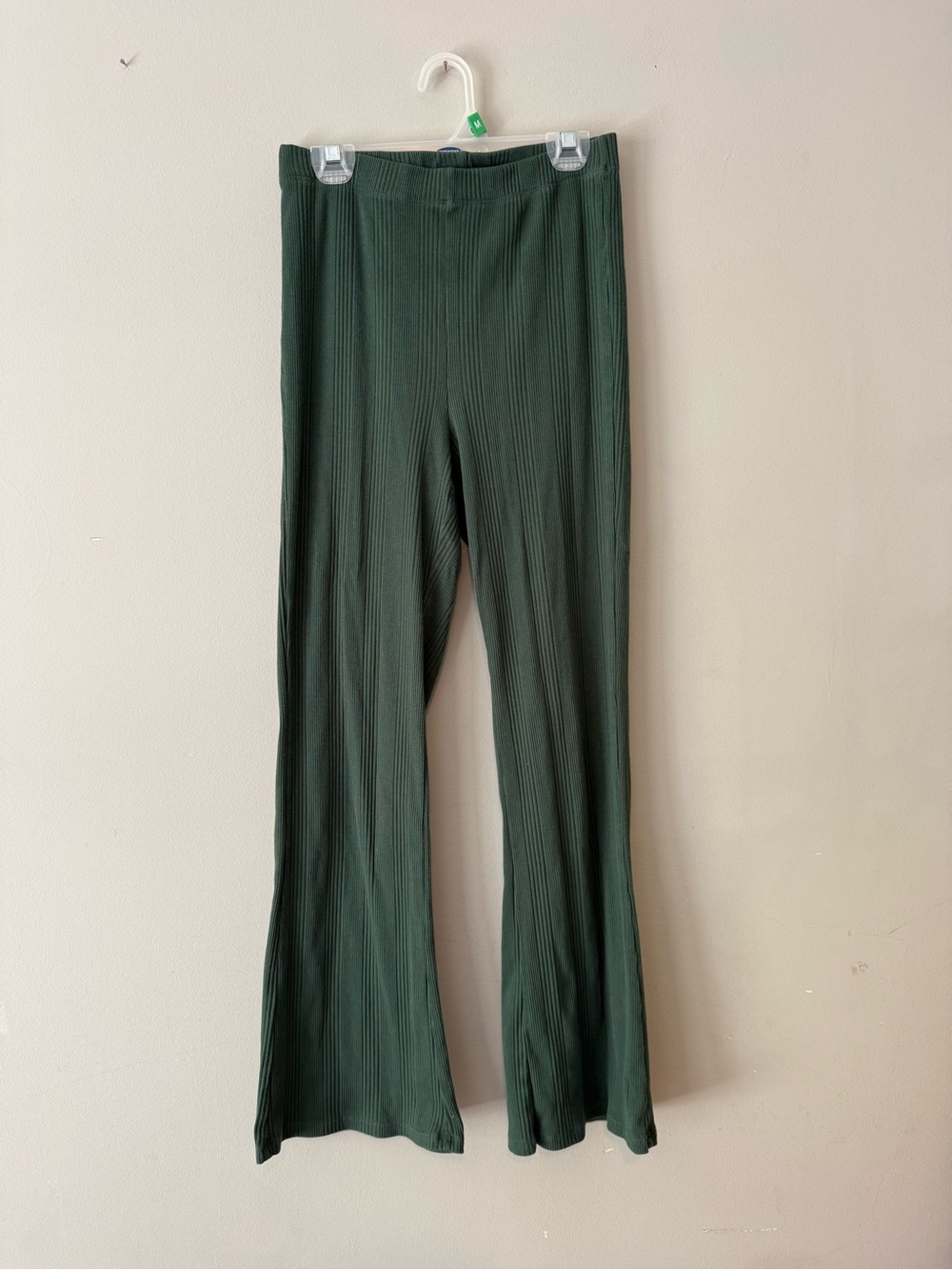 Aerie Ribbed Flare Pants - Dark Green